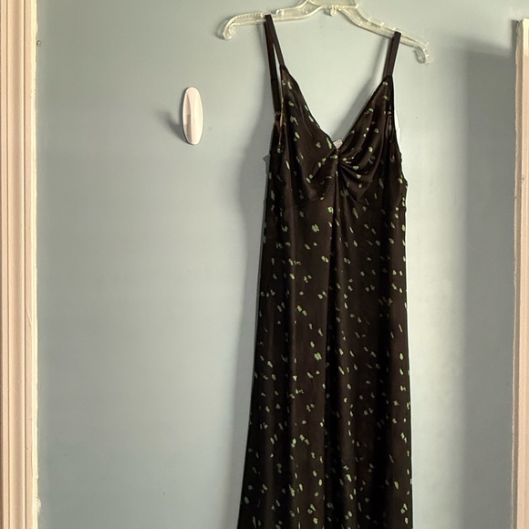 CAbi Dresses & Skirts - CAbi Brown and Black Geometric Maxi Dress Reversible Dress